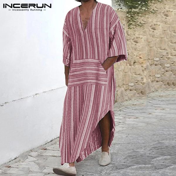 incerun muslim men kaftan striped islamic arabic robes retro loose pockets cotton long sleeve casual middle east jubba thobe men, Red
incerun muslim men kaftan striped islamic arabic robes retro loose pockets cotton long sleeve casual middle east jubba thobe men, Red
