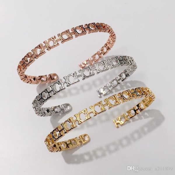 fashion ch letter bracelet skeleton bracelet titanium steel plated 18k rose gold opening jewelry, Black
fashion ch letter bracelet skeleton bracelet titanium steel plated 18k rose gold opening jewelry, Black