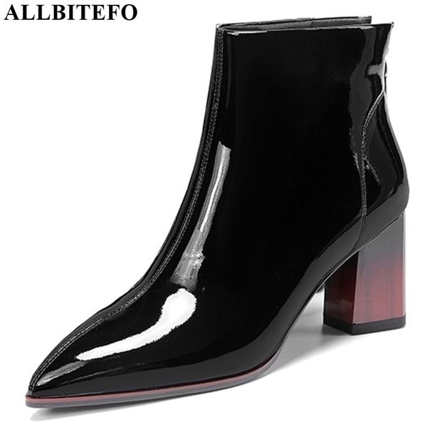allbitefo genuine leather elegant women boots simple style pointed toe ankle boots autumn winter fashion, Black
allbitefo genuine leather elegant women boots simple style pointed toe ankle boots autumn winter fashion, Black