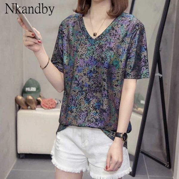 women's t-shirt plus size v neck colorful women`s t-shirts summer korean style loose short sleeve harajuku femme oversized trendy chic, White
women's t-shirt plus size v neck colorful women`s t-shirts summer korean style loose short sleeve harajuku femme oversized trendy chic, White