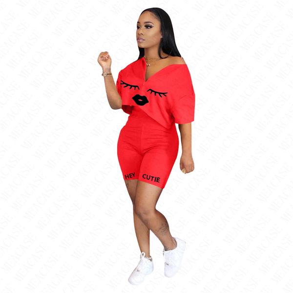 women tracksuit solid color letters hey cutie two piece set outfits short sleeves t shirt shorts summer sport suit d7102, White
women tracksuit solid color letters hey cutie two piece set outfits short sleeves t shirt shorts summer sport suit d7102, White