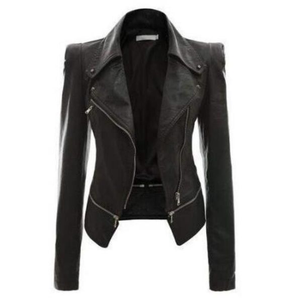 women's jackets spring 2010 faux motorcycle zipper slim jacket black pu leather basic office street coat women, Black;brown
women's jackets spring 2010 faux motorcycle zipper slim jacket black pu leather basic office street coat women, Black;brown