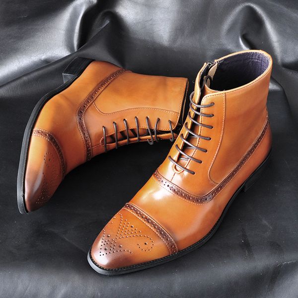 men's boots platform shoes men PU winter Men's Fashion Pointed Boots High Tube Breathable Lace-Up Side Zipper Boots, Brown
men's boots platform shoes men PU winter Men's Fashion Pointed Boots High Tube Breathable Lace-Up Side Zipper Boots, Brown