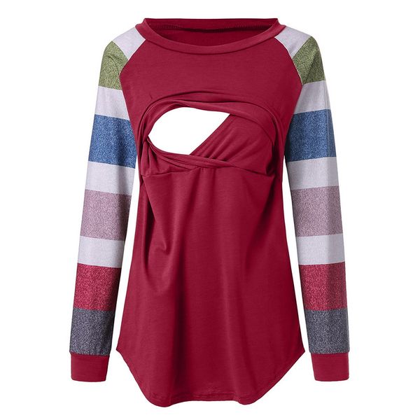 maternity blouses colorful long sleeve pregnant clothes nursing stripe long sleeve round neck breastfeeding blouse, White
maternity blouses colorful long sleeve pregnant clothes nursing stripe long sleeve round neck breastfeeding blouse, White