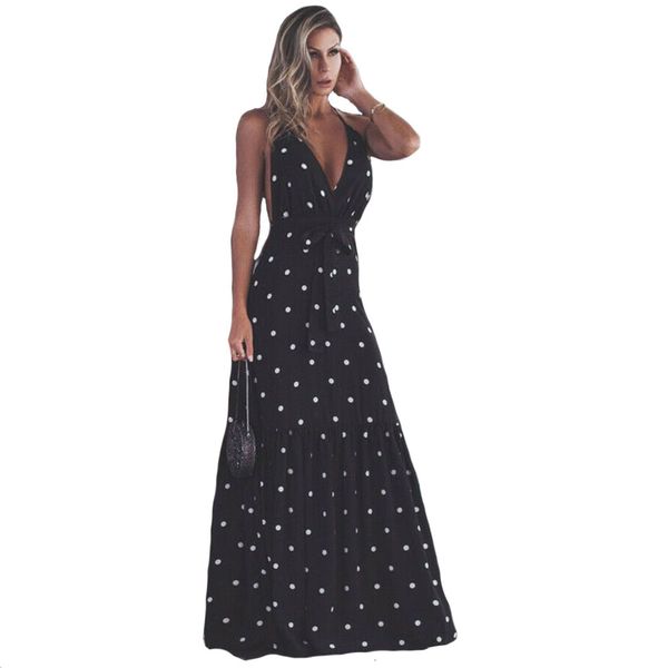 fashion womens boho sling backless polka dot maxi dress summer ladies evenning party casual holiday long dresses, Black;gray
fashion womens boho sling backless polka dot maxi dress summer ladies evenning party casual holiday long dresses, Black;gray