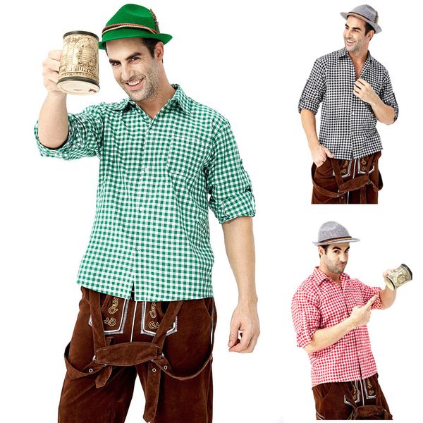 men's oktoberfest red shirts men stylish long-sleeve plaid shirt elegant blouse for beer festival green red gray s98k, White;black
men's oktoberfest red shirts men stylish long-sleeve plaid shirt elegant blouse for beer festival green red gray s98k, White;black