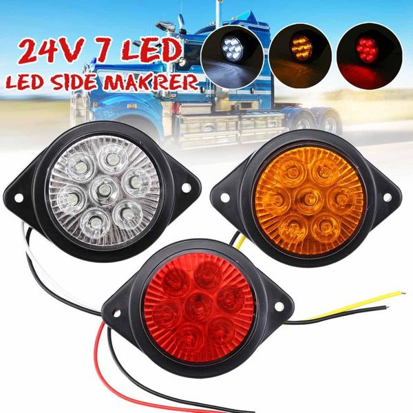 24v 7 led car trailer truck round side marker signal tail light brake lamp red white amber clearance bus
24v 7 led car trailer truck round side marker signal tail light brake lamp red white amber clearance bus