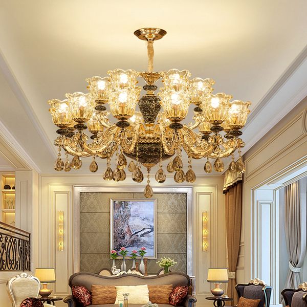 european zinc alloy crystal chandelier lighting luxury villa l bedroom pendant lamps living room ceramic chandeliers gold
european zinc alloy crystal chandelier lighting luxury villa l bedroom pendant lamps living room ceramic chandeliers gold