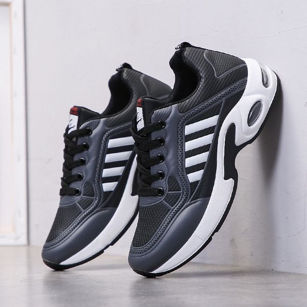 2020new men's casual shoes absorption cushion shoes campus wind non-slip leather stitching men's casual, Black
2020new men's casual shoes absorption cushion shoes campus wind non-slip leather stitching men's casual, Black