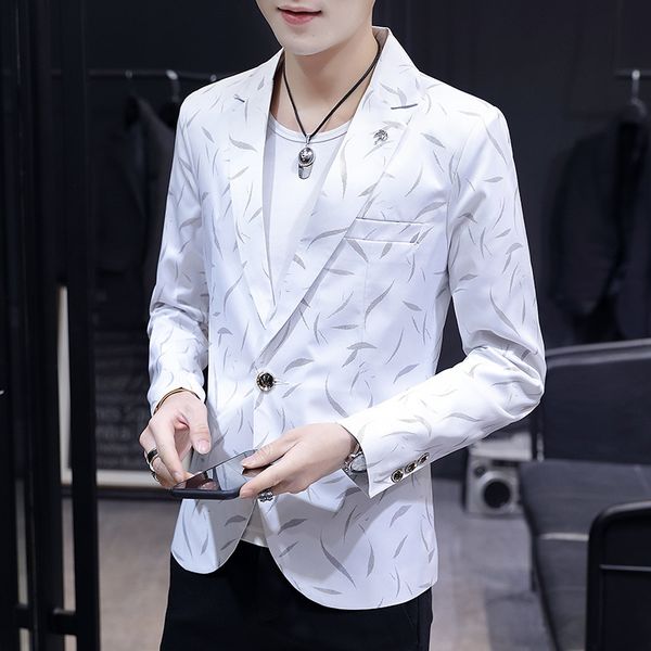 fall 2019 men's suits printed cultivate one's morality teen fashion leisure suit, White;black
fall 2019 men's suits printed cultivate one's morality teen fashion leisure suit, White;black