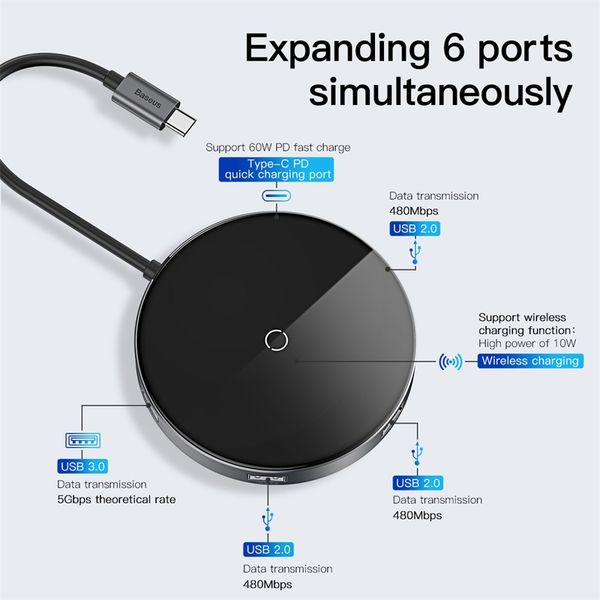 multi-function docking usb c hub to usb 3.0 adapter qi wireless charger usb splitter for macbook pro accessories 6 ports type usb-c hub
multi-function docking usb c hub to usb 3.0 adapter qi wireless charger usb splitter for macbook pro accessories 6 ports type usb-c hub