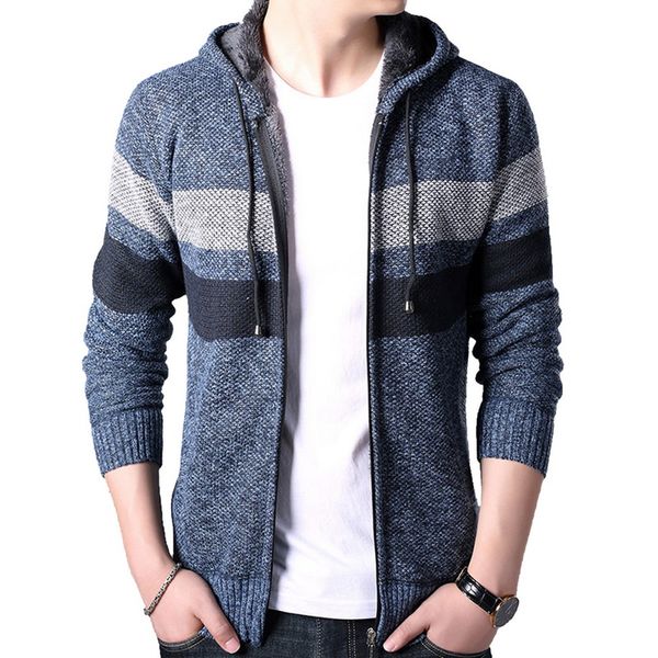 shujin 2019 mens slim fit stand collar zipper striped hooded warm knitwear long sleeve knitted hoodie sweater jacket, White;black
shujin 2019 mens slim fit stand collar zipper striped hooded warm knitwear long sleeve knitted hoodie sweater jacket, White;black