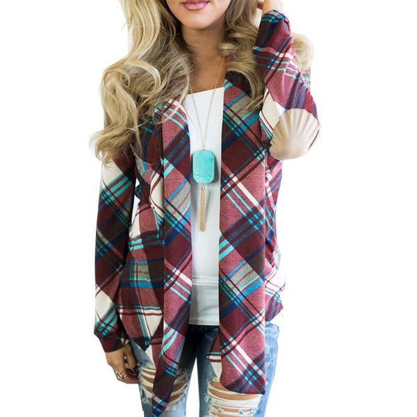 wholesale women coats plaid printed long sleeve cardigan outwear clothing open stitch autumn coat tee s-2xl, Black;brown 
wholesale women coats plaid printed long sleeve cardigan outwear clothing open stitch autumn coat tee s-2xl, Black;brown