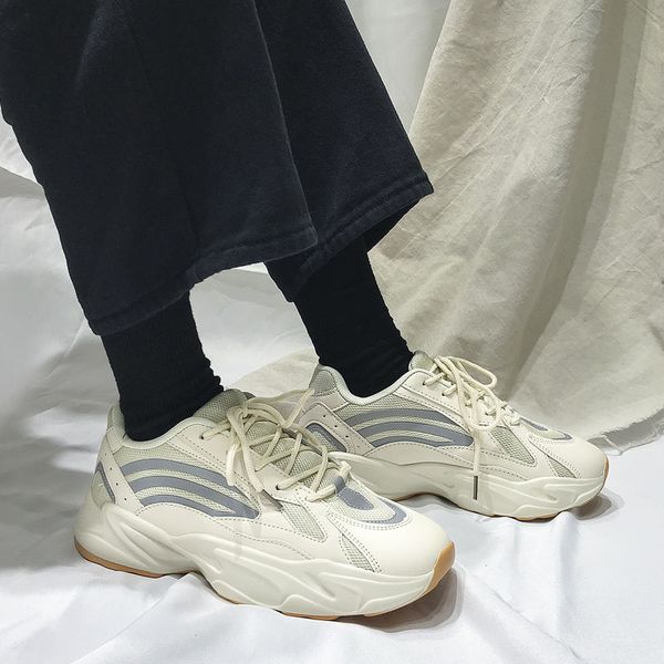 hip hop street reflective fashion men casual shoes superstar dad sneakers white male walking shoes joker tenis breathable, Black