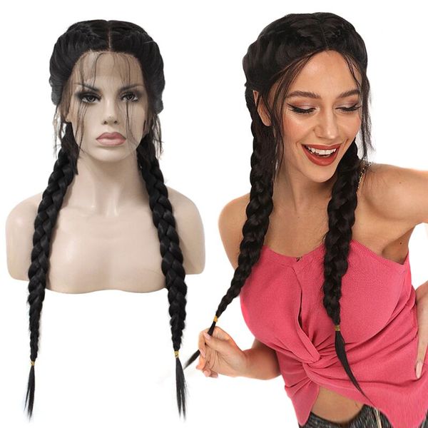 middle part long double braids straight natural black braided synthetic light brown swiss lace front wig with baby hair new5217837
middle part long double braids straight natural black braided synthetic light brown swiss lace front wig with baby hair new5217837