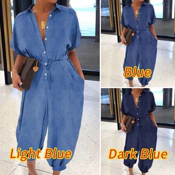 summer overalls 2020 vonda rompers womens jumpsuits female v neck lapel neck demin rompers plus size wide leg pants s-5xl, Black;white
summer overalls 2020 vonda rompers womens jumpsuits female v neck lapel neck demin rompers plus size wide leg pants s-5xl, Black;white
