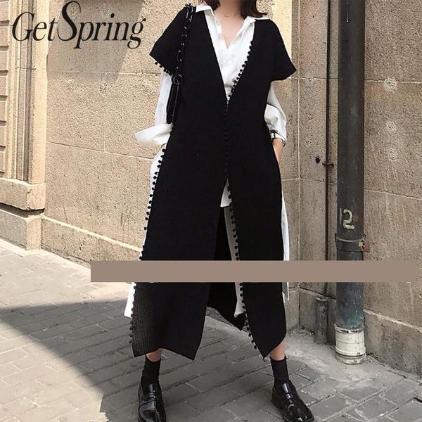 getspring women vest split tassel v-neck irregular knitting woman long black vests asymmetry all match long vests coats 2019 new, Black;white
getspring women vest split tassel v-neck irregular knitting woman long black vests asymmetry all match long vests coats 2019 new, Black;white