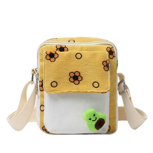 women shoulder bag canvas bag crossbody carry mobile coin purse student printed cartoon