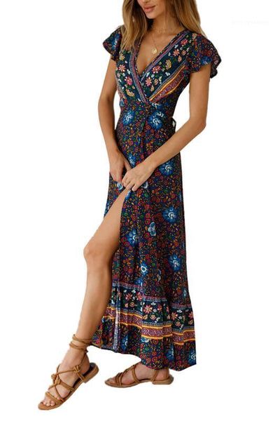 boho dresses casual v-neck floral printed dress summer long bohemian dress for women beach seaside holiday, Black;gray
boho dresses casual v-neck floral printed dress summer long bohemian dress for women beach seaside holiday, Black;gray