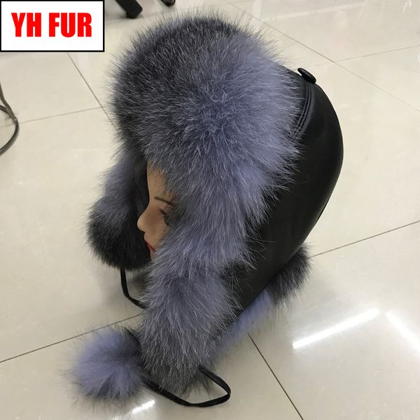 2019 women natural real fox fur hat winter ushanka bomber cap russia snow wind thick warm fur with real sleepskin leather caps, Blue;gray
2019 women natural real fox fur hat winter ushanka bomber cap russia snow wind thick warm fur with real sleepskin leather caps, Blue;gray