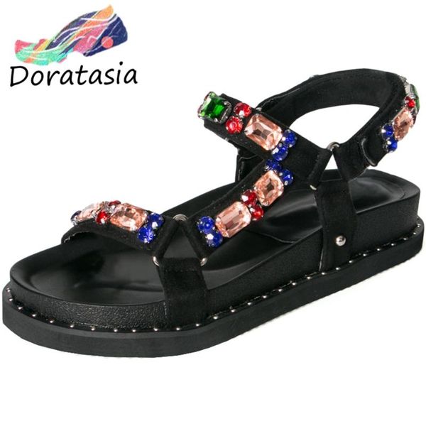doratasia прохладный цветные rhinestone обувь повседневная низкий каблук декорирование сандалии женщины 2020 горячая дизайн плоские сандалии, Black
doratasia прохладный цветные rhinestone обувь повседневная низкий каблук декорирование сандалии женщины 2020 горячая дизайн плоские сандалии, Black