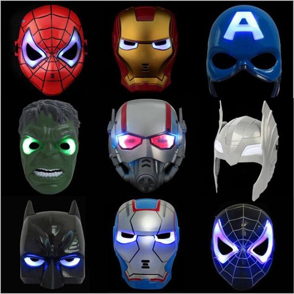 avengers led flash glowing masks super hero captain america spiderman iron man lighting mask kids halloween cartoon party mask
avengers led flash glowing masks super hero captain america spiderman iron man lighting mask kids halloween cartoon party mask