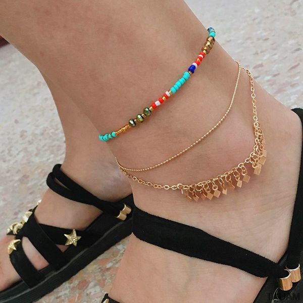 3pc/set bohemian beads anklets for women coloful bracelet on leg chain anklet summer beach foot jewelry 2019 new, Red;blue
3pc/set bohemian beads anklets for women coloful bracelet on leg chain anklet summer beach foot jewelry 2019 new, Red;blue