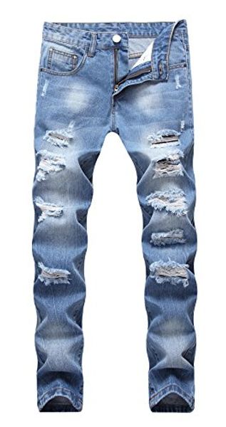 okilr pjik men's blue slim skinny fit distressed ripped elastic tapered leg denim jeans
okilr pjik men's blue slim skinny fit distressed ripped elastic tapered leg denim jeans