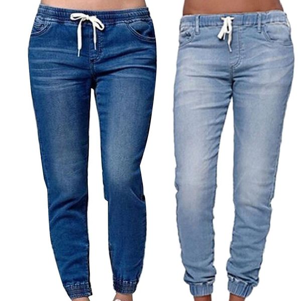spring washed jeans women solid drawstring straight jeans pants fashion vintage slim feet denim pants women, Blue
spring washed jeans women solid drawstring straight jeans pants fashion vintage slim feet denim pants women, Blue