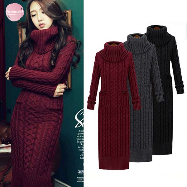 women winter knit casual dresses europe long sleeve turtleneck slim warm maxi sweater dress plus size womens clothing l, Black;gray
women winter knit casual dresses europe long sleeve turtleneck slim warm maxi sweater dress plus size womens clothing l, Black;gray