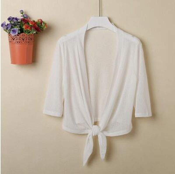 carol diaries 2018 casual cardigan sweaters women shrugs elegant wrap coat women short small shawl cropped cardigan 9 colors, White;black 
carol diaries 2018 casual cardigan sweaters women shrugs elegant wrap coat women short small shawl cropped cardigan 9 colors, White;black