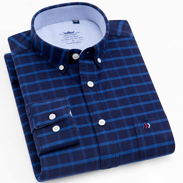 plaid men smart casual long sleeve shirts 100% cotton high-end brand button-down collar leisure oxford men social shirts, White;black
plaid men smart casual long sleeve shirts 100% cotton high-end brand button-down collar leisure oxford men social shirts, White;black