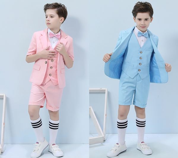 three-piece short sleeve and pants blue white summer boys formal party wear clothing set children prom performance costume tuxedos, Black
three-piece short sleeve and pants blue white summer boys formal party wear clothing set children prom performance costume tuxedos, Black