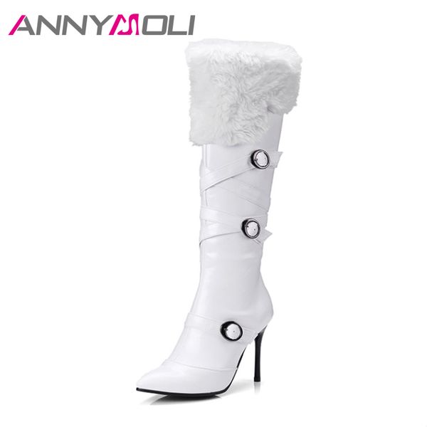 annymoli winter women boots high heels long boots real fur buckle women knee high big size 33-43 ladies autumn shoes white, Black
annymoli winter women boots high heels long boots real fur buckle women knee high big size 33-43 ladies autumn shoes white, Black