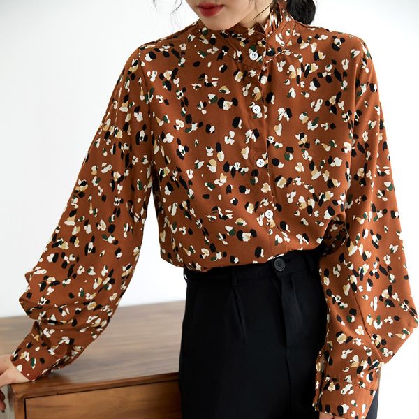 2019chic lantern sleeve fungus edge shivering stand lead shirt woman long sleeve han fan kuansong shirt, Black;brown
2019chic lantern sleeve fungus edge shivering stand lead shirt woman long sleeve han fan kuansong shirt, Black;brown