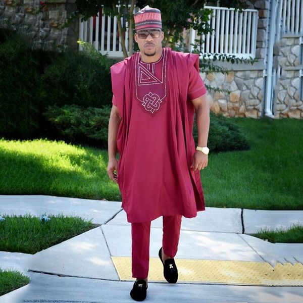 h&d african men clothing 3 pieces set mens dashiki shirt africa bazin riche outfit clothes dress pant suits no cap, Red
h&d african men clothing 3 pieces set mens dashiki shirt africa bazin riche outfit clothes dress pant suits no cap, Red