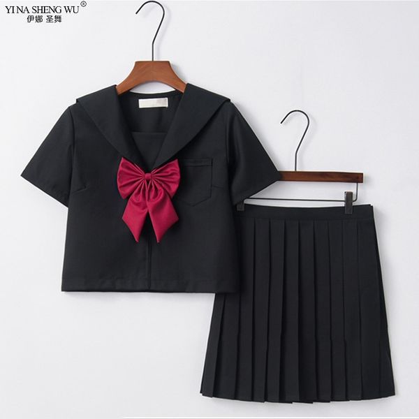 japanese school uniform kansai bad black suit for students jk kawaii sailor collar bow high school long pleated skirt set, White
japanese school uniform kansai bad black suit for students jk kawaii sailor collar bow high school long pleated skirt set, White