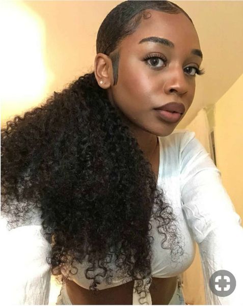 beauty brazilian drawstring pony tail human hair piece kinky curly wrap around clip in pony tail remy virgin hairpieces natural color, Black
beauty brazilian drawstring pony tail human hair piece kinky curly wrap around clip in pony tail remy virgin hairpieces natural color, Black