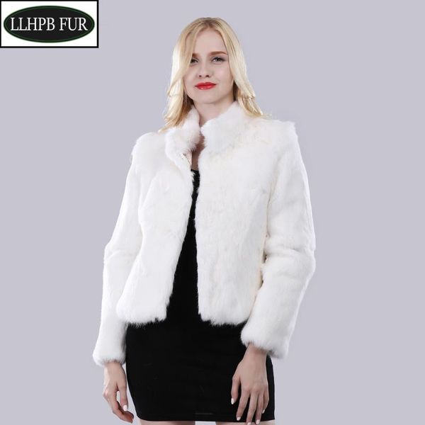 2020 new autumn winter real genuine fur coat women full pelt real fur jacket winter mandarin collar overcoats, Black