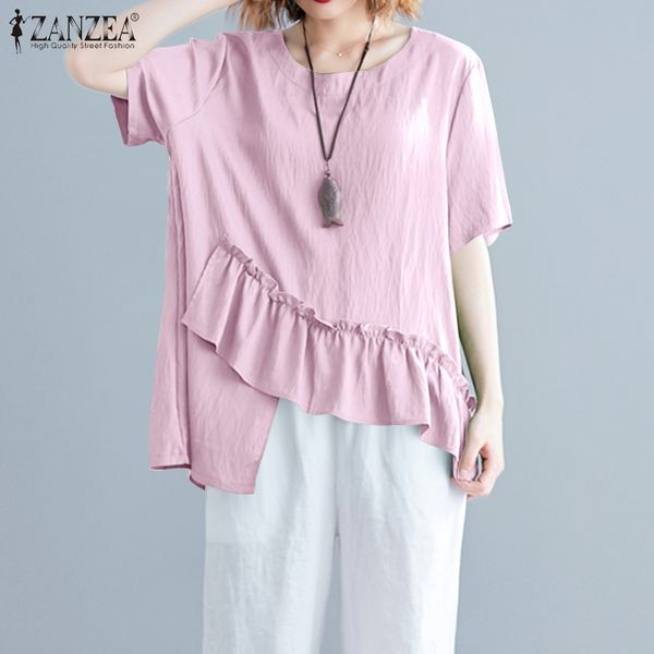 elegant ruflle shirts women's summer blouse zanzea 2020 casual asymmetrical tunic female short sleeve blusas plus size 7, White
elegant ruflle shirts women's summer blouse zanzea 2020 casual asymmetrical tunic female short sleeve blusas plus size 7, White