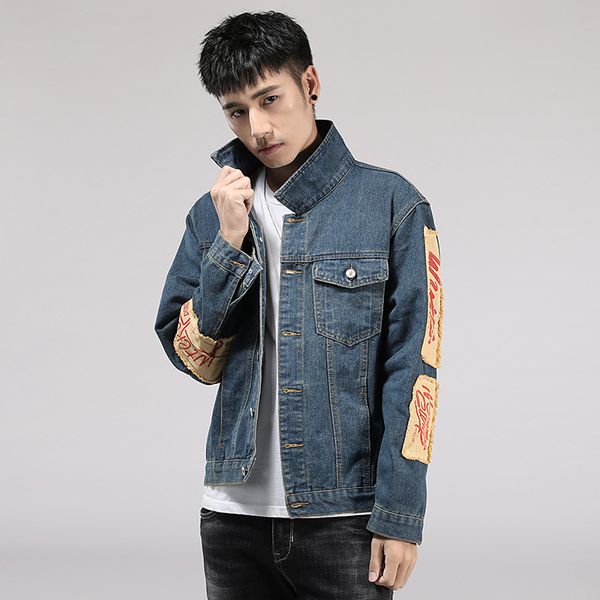2019 autumn and winter new style denim jacket men's korean-style fit slim fit cool applique students handsome cowboy clothing, Black;brown
2019 autumn and winter new style denim jacket men's korean-style fit slim fit cool applique students handsome cowboy clothing, Black;brown
