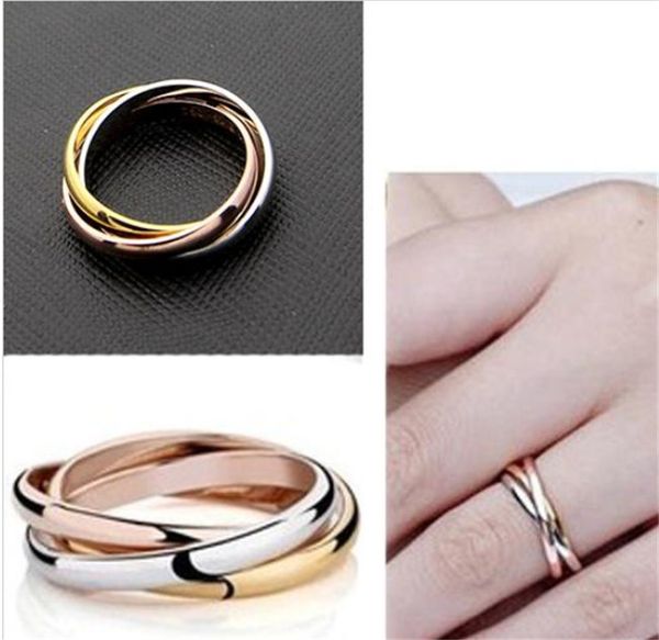 316l stainless steel lover trinity rings silver and rose gold and 18k gold couple band rings for women and men brand jewelry, Golden;silver
316l stainless steel lover trinity rings silver and rose gold and 18k gold couple band rings for women and men brand jewelry, Golden;silver
