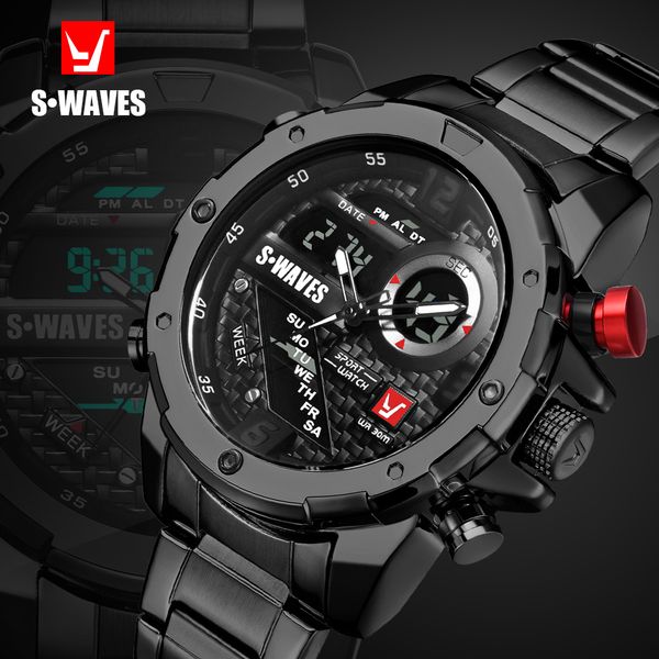 luxuryswaves brand dual display watches men wach quartz sport waterproof digital watch big clock stainless steel relogio masculino, Slivery;brown
luxuryswaves brand dual display watches men wach quartz sport waterproof digital watch big clock stainless steel relogio masculino, Slivery;brown