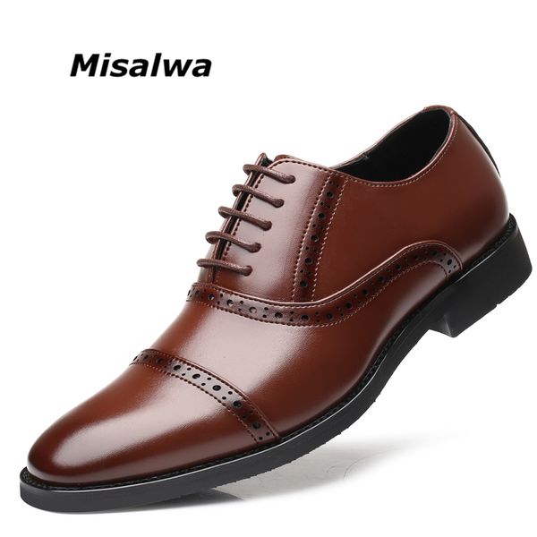 misalwa plus size 38-48 men's formal dress shoes pu leather men brogue suit shoes italian style gentle men flats wedding, Black
misalwa plus size 38-48 men's formal dress shoes pu leather men brogue suit shoes italian style gentle men flats wedding, Black