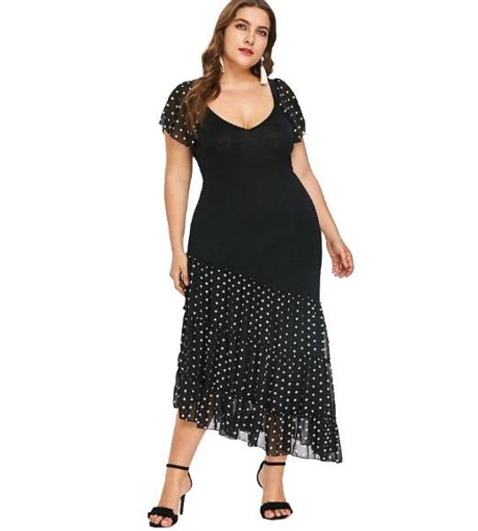 summer dress women 2020 elegant v neck ruffles long party dress casual plus size slim white point chiffon maxi dresses 5xl, Black;gray
summer dress women 2020 elegant v neck ruffles long party dress casual plus size slim white point chiffon maxi dresses 5xl, Black;gray