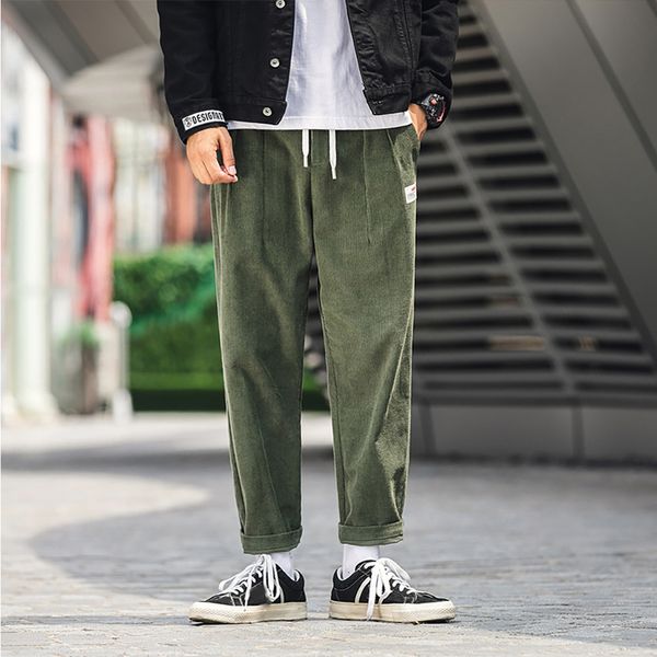 men's streetwear sweatpants new style corduroy casual men japanese fashion pants retro trousers large pure color track pantaloni, Black
men's streetwear sweatpants new style corduroy casual men japanese fashion pants retro trousers large pure color track pantaloni, Black
