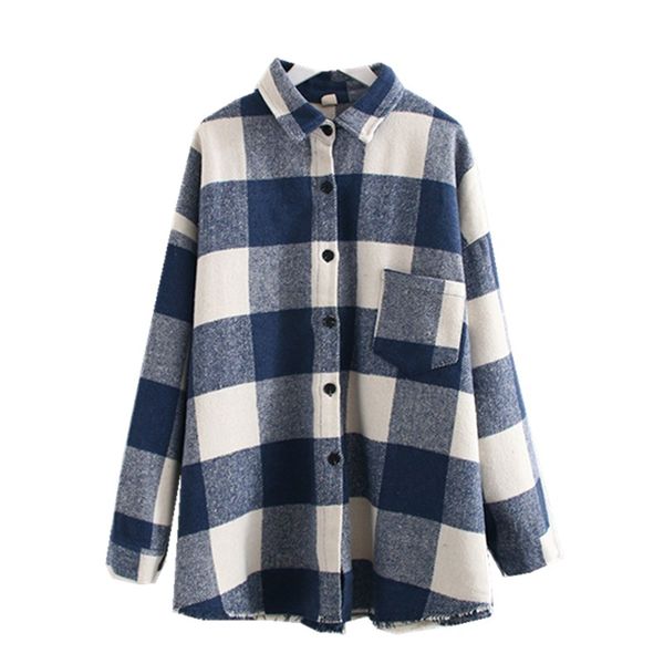 women plaid shirts vintage flannel tassel long sleeve shirt autumn thick female blusas office casual loose streetwear, White
women plaid shirts vintage flannel tassel long sleeve shirt autumn thick female blusas office casual loose streetwear, White