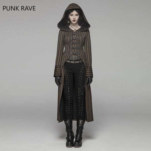 punk rave women steampunk jackets coffee striped belt lace up decration punk rock stage performance costume women trench coat, Tan;black
punk rave women steampunk jackets coffee striped belt lace up decration punk rock stage performance costume women trench coat, Tan;black