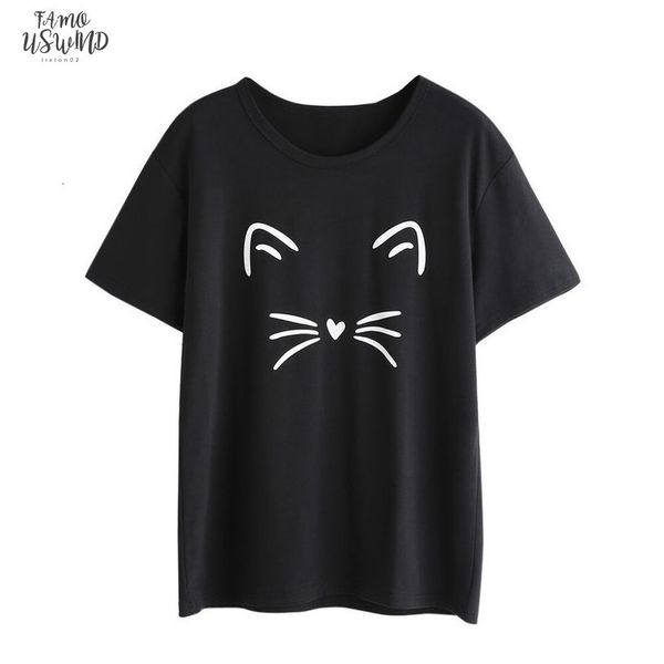women cute cat printed t shirt summer short sleeve round neck ladies weekend casual basic tees yjg, White
women cute cat printed t shirt summer short sleeve round neck ladies weekend casual basic tees yjg, White