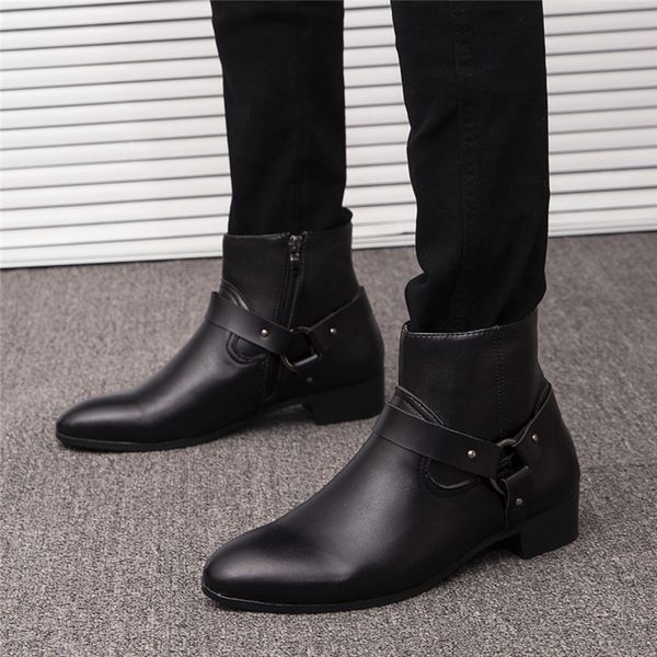 Winter Men's Fashion Pointed High-Top Motorcycle Boots Vintage England Style Large Size Casual Booties, Black
Winter Men's Fashion Pointed High-Top Motorcycle Boots Vintage England Style Large Size Casual Booties, Black